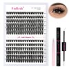 DIY Lash Extension Kit Lash Bond and Seal Lash Clusters Kit ? Pcs Cluster Lashes D Curl with Lash Tweezers for Individual Lashes Kit Eyelash Extension Kit at Home (Kit 40D+50D-0.07D, 8-16mm)