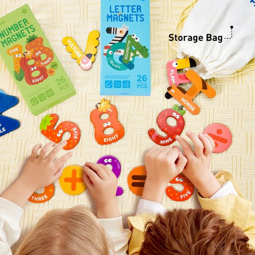Mideer Magnetic Letters and Numbers for Toddlers,ABC Learning Tools Alphabet Toys,Alphabet Magnets Letter Magnets for Kids for Fridge Magnets for Babies,Animal Refrigerator Magnets for White Board