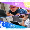 DefenderShield Kids Blue Light Blocking Glasses for Computer, Mobile, Video Games, Gaming (Pink, Orange)