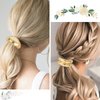 Metal Ponytails Hair Cuffs Gold & Silver Metal Hair Ties, Gold Metal Geometric Elastic Hair Ties, Fashion Glossy Arch Ponytail Hair Tie for Women Hair Accessories 4PCS