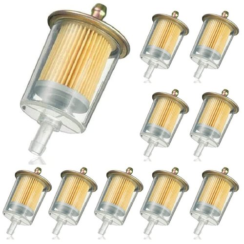 10 Pack 3/8" Universal Fuel Filters Industrial Tractors Cars Trucks Motorcycles gas powered engine Inline Gas Fuel Line