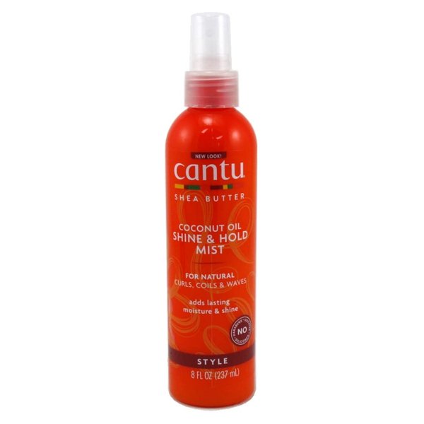 Cantu Natural Hair Coconut Oil Shine & Hold Mist 8.4 Ounce Spry (248ml) (2 Pack)