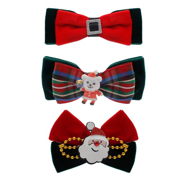 Hofar 3PCS Christmas Hair Clips for Women Xmas Bow Hair Clip Festive Snowflake Hairpins Holiday Hair Accessory Party Gifts