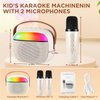Mini Karaoke Machine for Kids and Adults, Portable Bluetooth Speaker with 2 Variable Sound Wireless Microphones for 4,5,6,7,8,9,12 + Girl, Kids Toys Birthday Gifts for 4-12 Years Old Girl Boys-Cream
