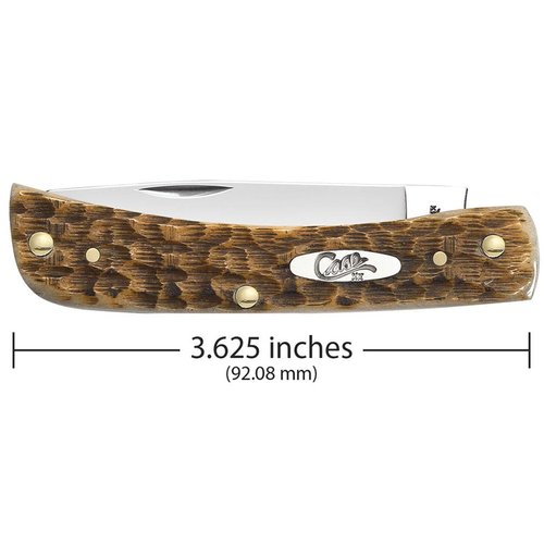 Case XX WR Pocket Knife Sod Buster Jr, Stainless Steel Blades, Length Closed: 3 5/8 Inches, Made in USA (Amber Bone)