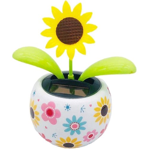 4Pcs Sunflower Solar Dancing Flower Solar Dancing Solar Toys, Solar Powered Swinging Animated Dancer Toy Office Desk Car Decoration for Car, Funny Ornaments, Solar Power Kits Dolls and Accessories