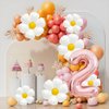 Daisy Balloons Two Groovy Birthday Decorations, 40 Inch Rose Gold Number 2 Balloons, Daisy Balloon for 2 Groovy Birthday Party Decorationsl, Daisy Birthday Party Decorations