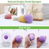Konjac Face Sponges for Cleansing and Exfoliating, Konjac Facial Sponges for Washing Cleaning Face Body with Activated Charcoal, Natural Konjac Sponge Set for Oily Dry Sensitive Skin Skincare Tool
