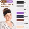 VUKOKU Headbands for Women, 8 PCS Elastic Head Bands for Women's Hair, Premium Workout Headbands for Women Non Slip, Fashion Stretchy Soft Cotton Cloth Fabric Sports Sweat Band for Yoga Running