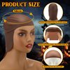 Syhood 2 Pieces Halloween Bald Cap Makeup Latex Bald Head Wig Caps Bald Hat Cosplay Costume for Adults(Dark Brown)