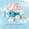Spa Gift Baskets for Women, Gardenia & Tulip Home Spa Kit with Cosmetic Bag, Body Lotion. 8Pcs Bath and Body Gifts Set, Luxury Gift Basket for Birthday & Anniversaries