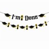 I'm Done Banner Black Glitter 2024 Graduation I'm Done Banner Garland for Congrats Grad Class of 2024 Party Decorations Supplies
