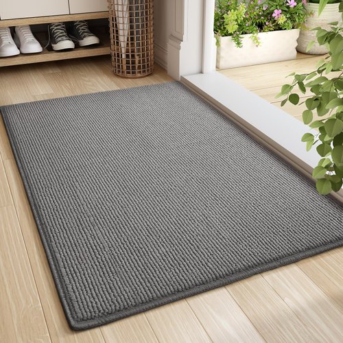 Color&Geometry Door Mat Indoor Entrance- Dirt Trapper, Absorbent, Non Slip, Washable Doormat, 19.5"x31.5" Indoor Door Mat Grey Entrance Rugs Indoor Rugs for Entryway