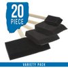U.S. Art Supply Variety Pack Foam Sponge Wood Handle Paint Brush Set (Value Pack of 20 Brushes) - Lightweight, Durable and Great for Acrylics, Stains, Varnishes, Crafts, Art