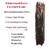 9packs/lot Faux Locs Crochet Hair Curly Soft Distressed Locs 20inch Wavy Crochet Braids Dreadlocks Synthetic Goddess Faux Locs Braiding Hair Extensions (20 Inch (pack of 9), T1B/30#)