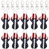 allydrew 10 Pack Chapstick Holder Keychain, Keyring for Lip Balm Lip Gloss Lipstick with 10 Pieces Metal Keyring Clasps, Patriotic Flag