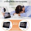 Rechargeable Digital Kitchen Timer for Cooking, Magnetic Timers with Countdown/up, Kids Timer with 5”LED Display 3 Brightness 4 Volume Adjustable for Classroom/Office/Home/Work/Study/Fitness/Game