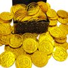 150Pcs Pirate Gold Coins Plastic Bulk St. Patrick's Pirate Gold Coins Novelty Party Favors, Pirate Party, Treasure Hunt Game and Party Favors