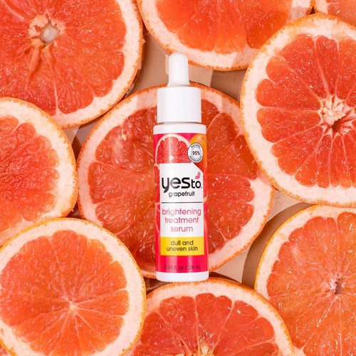 Yes To Grapefruit Treatment Serum, Brightening Lightweight Formula To Loosen Dead Skin Cells, Smooth Complexion & Tone Skin, With Vitamin C & PHAs, Natural, Vegan & Cruelty Free, 0.95 Fl Oz