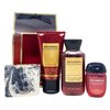Bath & Body Works Bourbon Here's To Good Times Travel Gift Bag Set - Body Cream - 3-in-1 Hair, Face, & Body Wash - Hand Gel - and a Charcoal Scrub Bar Soap - Travel Size
