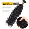 QTHAIR 14A Brazilian Water Wave Human Hair Bundle 1 Bundle 100g 20inch Water Wave Hair Extensions Curly Wave Bundles 1B# color Brazilian Water Wave Human Hair Weave
