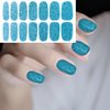 WOKOTO 20 Sheets Nail Polish Strips with Nail File Set Glitter Solid and Simple Solid Nail Polish Wraps Nail Stickers Full Nail Wraps for Women Nails Art Self Adhesive Decals Gel Nail Strips Wraps