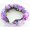 Vivivalue Rose Flower Crown Boho Flower Headband Hair Wreath Floral Headpiece Halo with Ribbon Wedding Party Festival Photos Purple