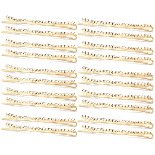 Ondder Gold Crystal Rhinestone Hair Pins for Women - Decorative Bridal Pins for Wedding Hairstyles and Buns (20 Pcs)
