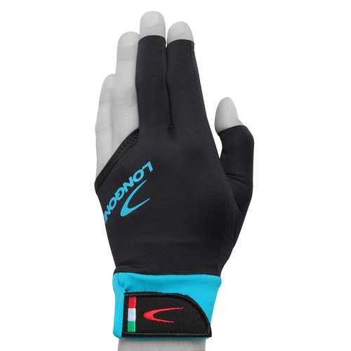 Longoni Sultan 2.0 Billiard Pool Cue Glove - for Left or Right Hand - Black (Medium, for Left Hand (Right-Handed Player))