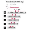 Piano Stickers for Keys, Eison Full Set Piano Keyboard Stickers for 88/61/54/49/37 Keys Removable with Numbers, Leaves No Residue, Color Black,Great Children's Gift