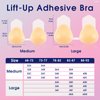 VBT Adhesive Bra Lift - Strapless Sticky Bra for Women Push Up Invisible, Reusable Stick on Bra Nipple Covers Self Silicone Braless Bra (Medium, Begie) Beige