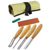 BeaverCraft, Wood Carving Chisel Set SC01 - Gouge Wood Carving Tools Kit in Rolling Pouch with Leather Strop Polishing Compound Kit - Radial Gouges Flat Chisel Bent Gouge (Chisel Set)