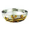 Elegance Golden Vine Hammered Stainless Steel Salad Bowl, 6.5-Inch, Silver/Gold (70031)