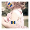 Womaha 30 Sheets Barbadian Flag Temporary Tattoos Fans Face Tattoo Stickers for Adults Kids Group Activity Props