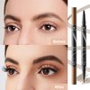 Microblading Eyebrow Pen Waterproof - Eyebrow Pencil Magical 2-in-1 Dual-Ended Eye Brow Pencils for Women with 4-Fork-Tip & Precise Brush-Tip & Eyebrow Brush, Natural Hair Like Strokes (Dark Brown)
