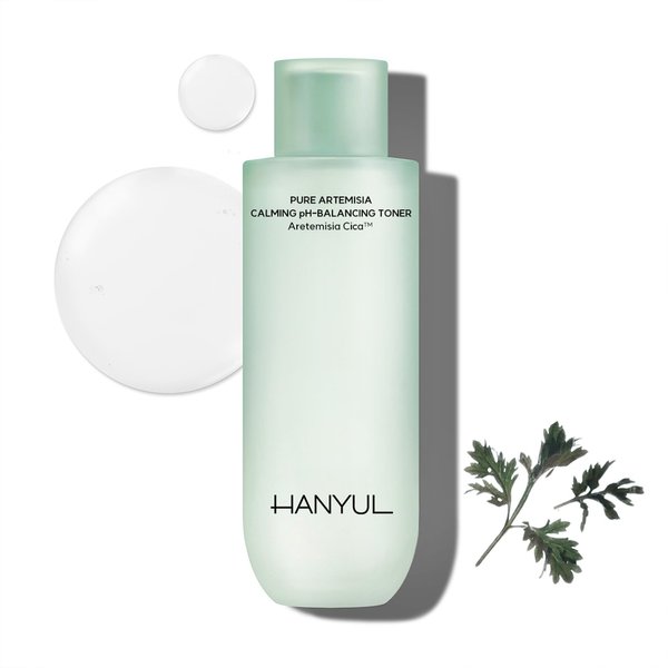 HANYUL Pure Artemisia (Mugwort) Calming pH-Balancing Toner | First Step Toner for Skin Balancing & Hydration, Mild Exfoliation and Calming with Herb Extracts with CICA, Vegan Certified, 5.07 Fl Oz
