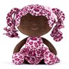 Gloveleya Doll Baby Dolls Soft Doll Baby Girl Gifts Curly Hair Brown Rose Red Leopard Dress Spring Girl 12inches