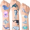 144 PCS Ocean Sea Animal Temporary Tattoos Fish Shark Turtle Tattoos Under The Sea Creature Birthday Party Favors for Kids Ocean Animals Baby Shower Decorations Ocean Themed Birthday Party Supplies