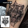 INKARTLINK Temporary Tattoos, Semi Permanent Tattoos, Adult Art Designs, Waterproof Temporary Tattoos, Party Favors, Tattoo Stickers Realistic, No Adhesive, Lasts 1-2 Weeks (Tiger head)