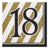 Creative Converting Black and Gold 18" Paper Luncheon Napkins, One size, Happy Birthday