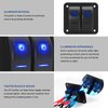 Waterproof 2 Gang Aluminum Toggle Switch Panel, 12V/24V Rocker Switch Panel, On-Off Car Boat Switch, Blue LED Pre-Wired Switch Panel for Marine Boat Automotive Car RV Truck Vehicles