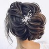 Gorais Opal Bride Wedding Hair Comb Silver Crystal Bridal Hair Piece Beaded Hair Accessories for Women and Girls