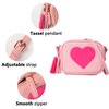 PRLINJSK Little Girls Purse, Kids Heart Purse, Cute Crossbody Bag with Small Teens Girls Wallet Gift (Pink)