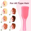 SHINLEA No Tangle Detangler Hair Brush for Wet & Dry Hair, Wave-shaped Soft Bristle Hairbrush for Reduces Breakage, Lightweight Travel Brush Detangling All Hair Types, Pink