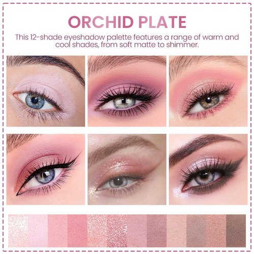AMY'S DIARY 12-Color Rose Purple Pink Eyeshadow Palette for Versatile Day-to-Night Looks – Blendable, Long-Lasting, and Highly Pigmented. Elevate Your Eye Makeup– Unleash Your Unique Style (10#)
