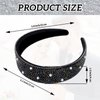 Amariver Black Rhinestones Headbands for Women Sparkly Pearls Head Band Beaded Wide Hair Band Crystal Headband Elastic Headbands Non-slip Fancy Hair Accessories for Women Girls
