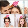 Beaupretty Spa Headband Ice Cream Headband 2PCS Ice Cream Cone Hair Band Ice Cream Party Hat Headpiece Food Vendor Costume for Halloween Dessert Party Costume