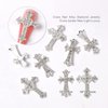 10pcs Retro Cross Nail Charm, Alloy Rhinestones Cross Charms Punk Gothic Nail Art Supplies for Acrylic Nail Decoration, Nail Accessories for Nail DIY Design