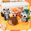 WATINC Set of 5 Woodland Wool Needle Felting Kit, Fox Owl Hedgehog Squirrel Raccoon Animal Doll Wool Felt Needle Felting Tools Foam Pad, DIY Needle Felting Craft Party Supplies for Beginners