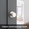 Kwikset Juno Interior Passage Door Knob, Handle For Closet and Hallway Doors, Non-Locking Doorknob in Satin Nickel, with Microban Protection